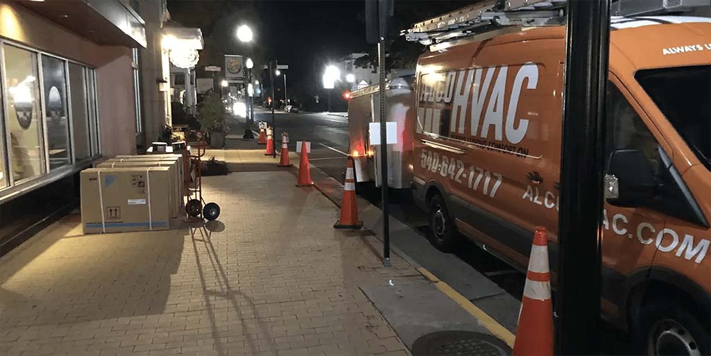 HVAC Service Van Parked